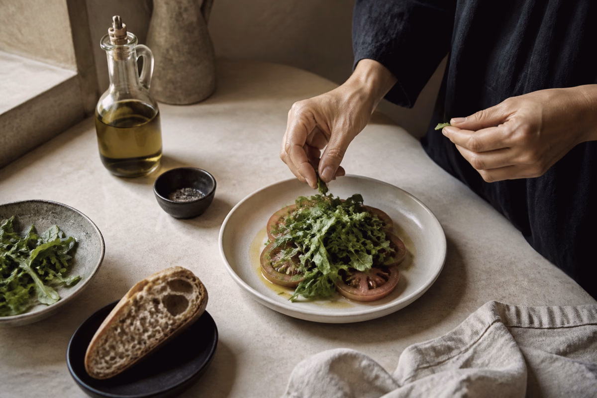 Préparation d’un repas équilibré dans une cuisine