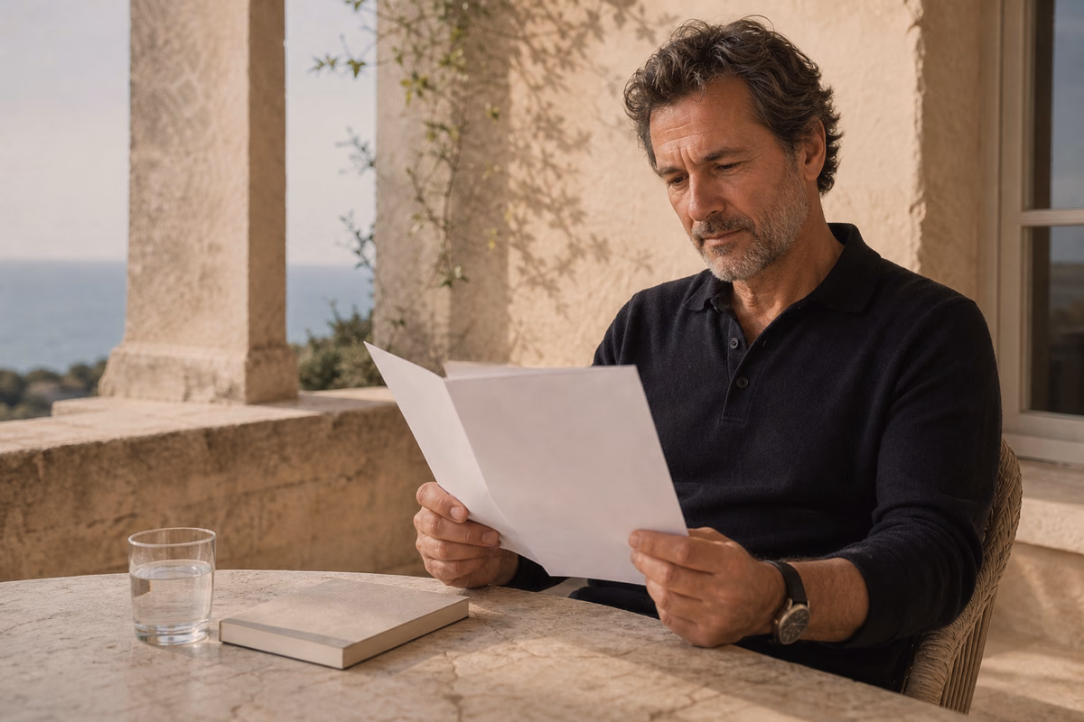 Une personne lit un compte rendu médical